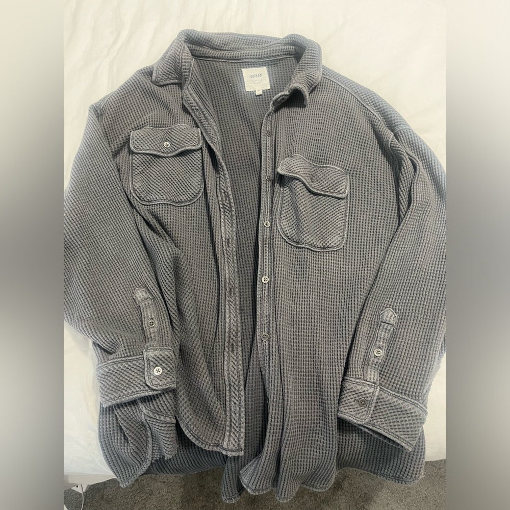 Aerie XXL waffle button-up